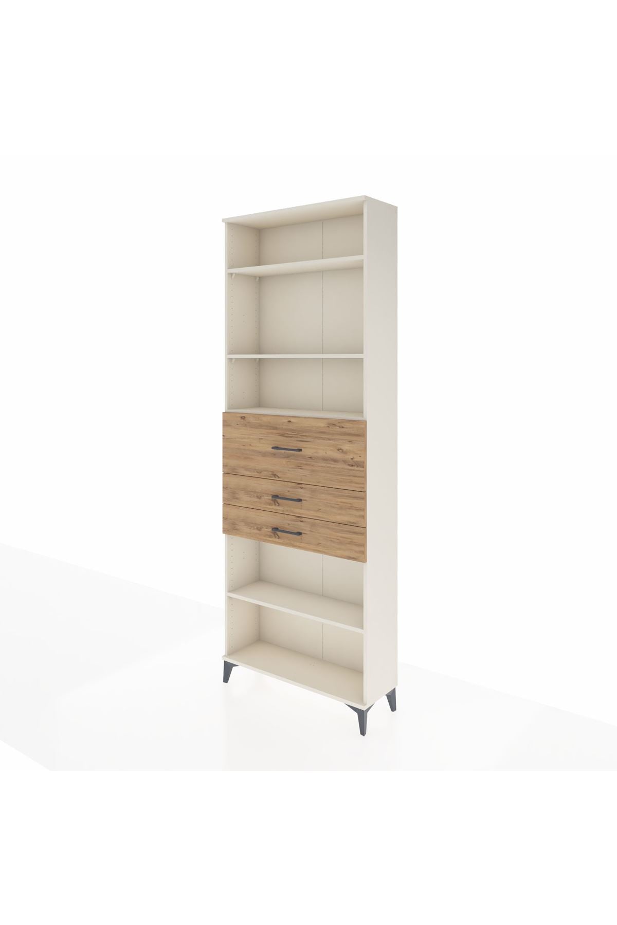 Arges Dolap 4 Raflı 3 Çekmeceli 88x30x243 Aytaşı-Çam