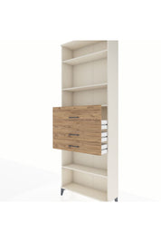 Arges Dolap 4 Raflı 3 Çekmeceli 88x30x243 Aytaşı-Çam