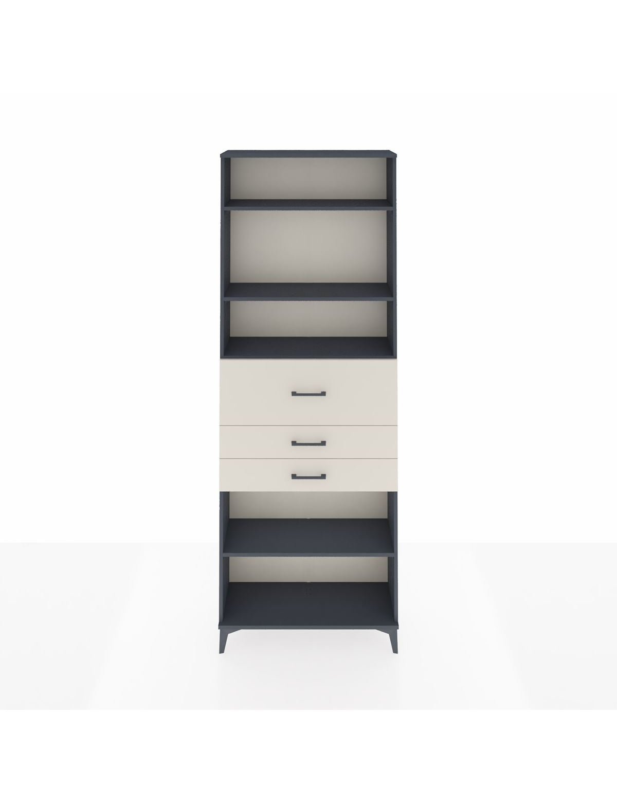 Arges Dolap 4 Raflı 3 Çekmeceli 88x30x243 Antrasit-Aytaşı