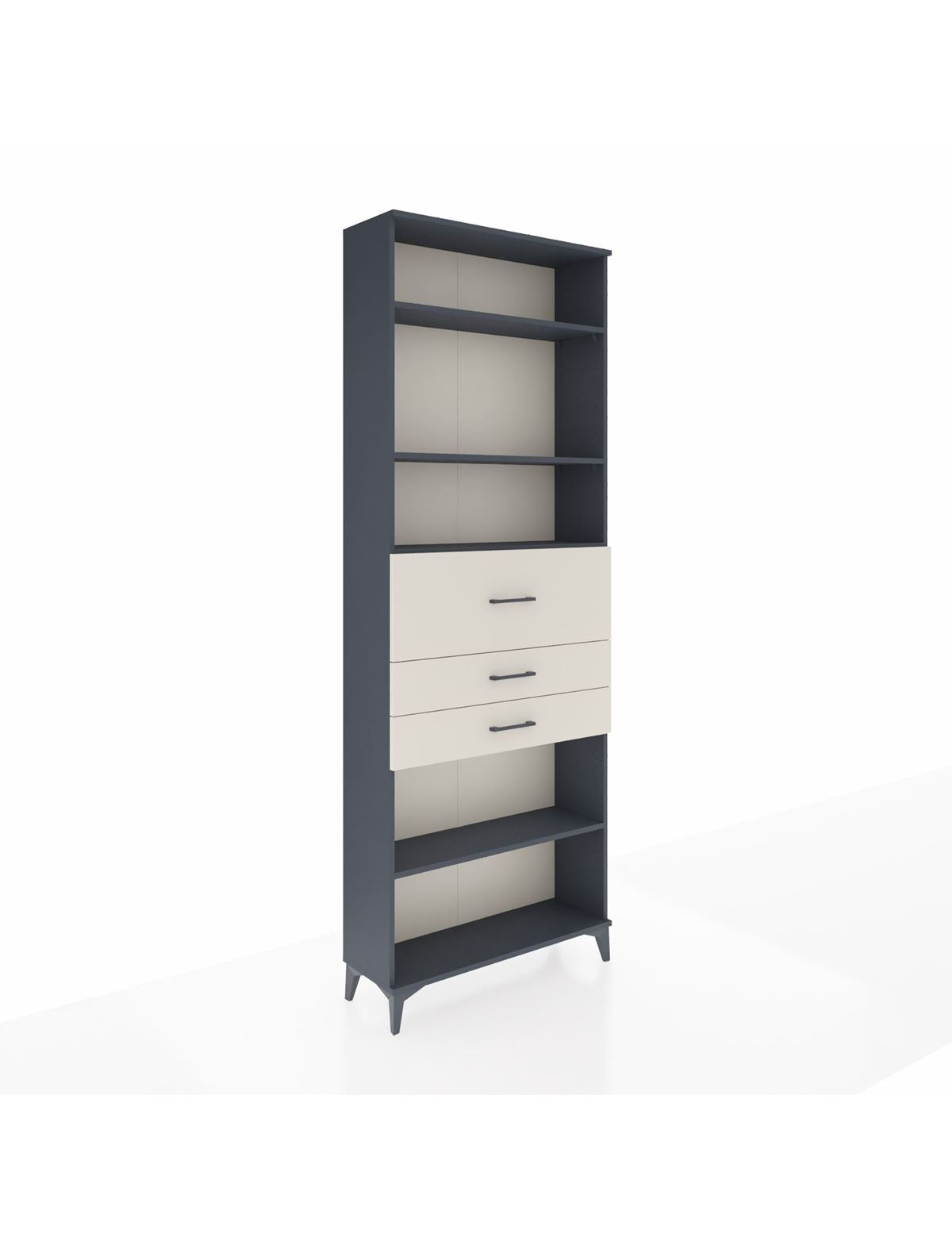 Arges Dolap 4 Raflı 3 Çekmeceli 88x30x243 Antrasit-Aytaşı