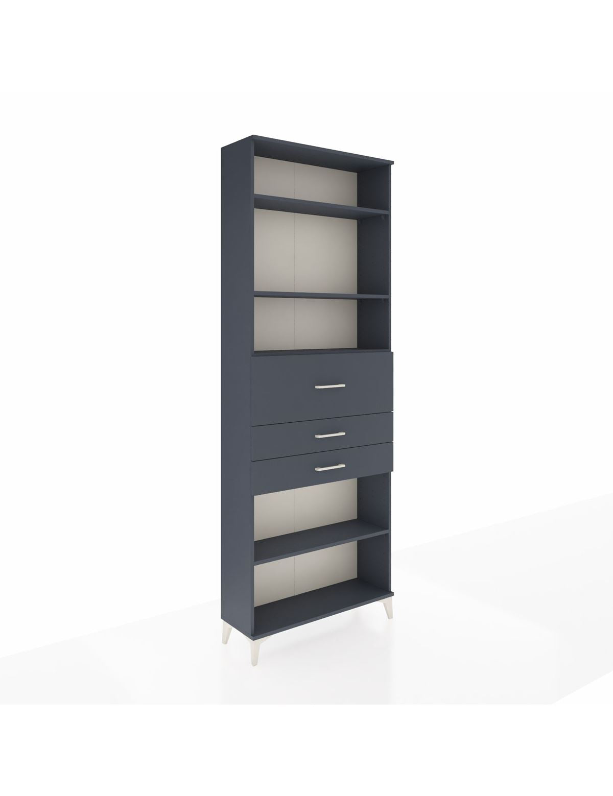 Arges Dolap 4 Raflı 3 Çekmeceli 88x30x243 Antrasit-Antrasit