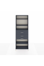 Arges Dolap 4 Raflı 3 Çekmeceli 88x30x243 Antrasit-Antrasit