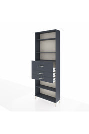 Arges Dolap 4 Raflı 3 Çekmeceli 88x30x243 Antrasit-Antrasit