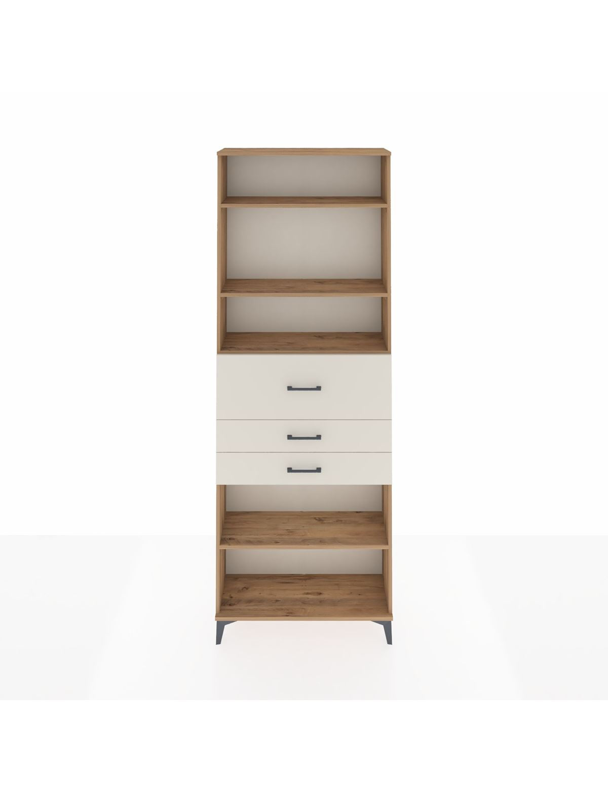 Arges Dolap 4 Raflı 3 Çekmeceli 88x30x243 Çam-Aytaşı