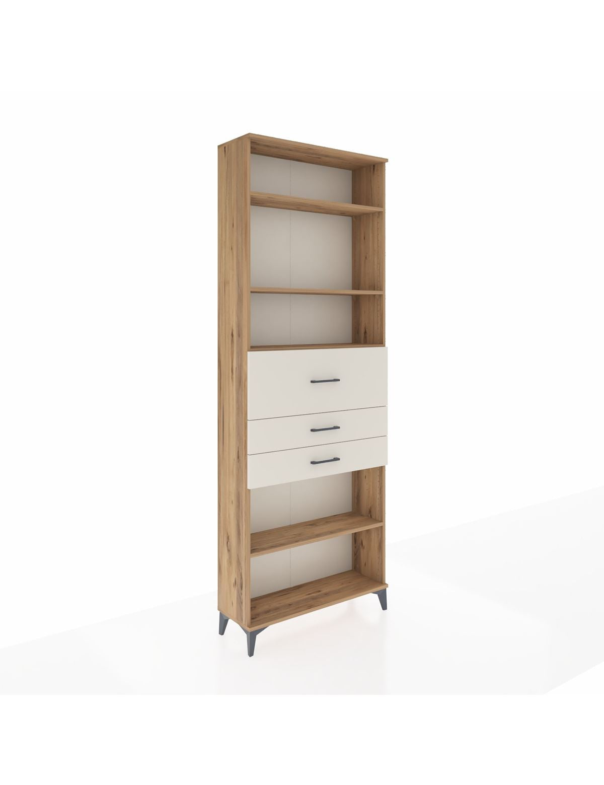 Arges Dolap 4 Raflı 3 Çekmeceli 88x30x243 Çam-Aytaşı