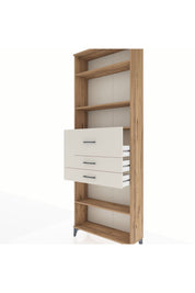 Arges Dolap 4 Raflı 3 Çekmeceli 88x30x243 Çam-Aytaşı