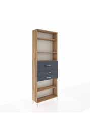 Arges Dolap 4 Raflı 3 Çekmeceli 88x30x243 Çam-Antrasit