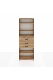 Arges Dolap 4 Raflı 3 Çekmeceli 88x30x243 Çam-Çam