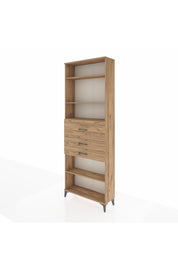 Arges Dolap 4 Raflı 3 Çekmeceli 88x30x243 Çam-Çam