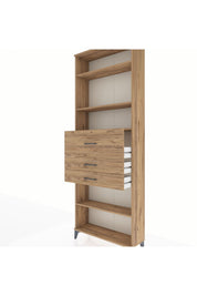 Arges Dolap 4 Raflı 3 Çekmeceli 88x30x243 Çam-Çam