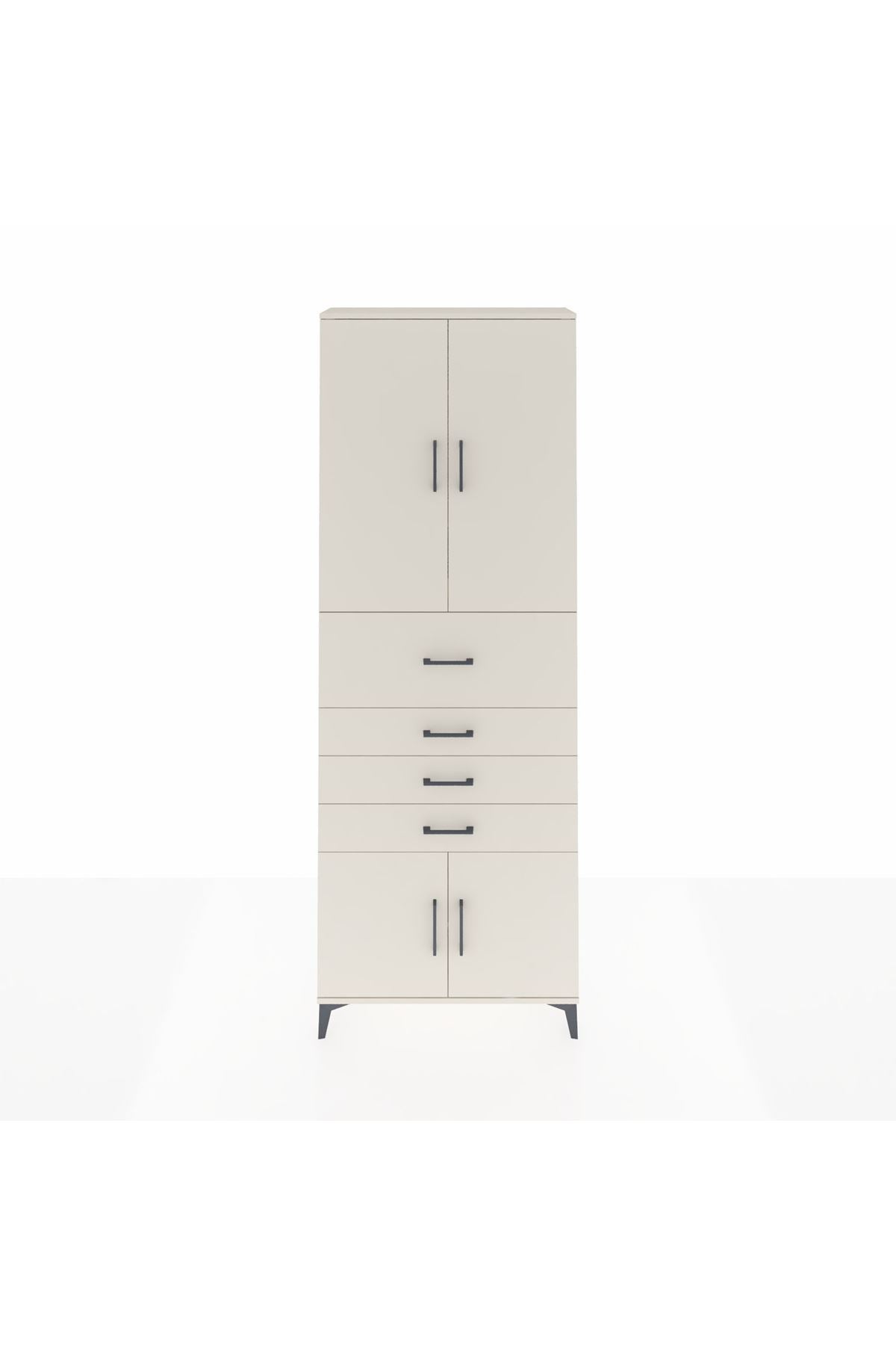 Arges Dolap 4 Raflı 4 Çekmeceli 4 Kapaklı 88x30x243 Aytaşı-Aytaşı