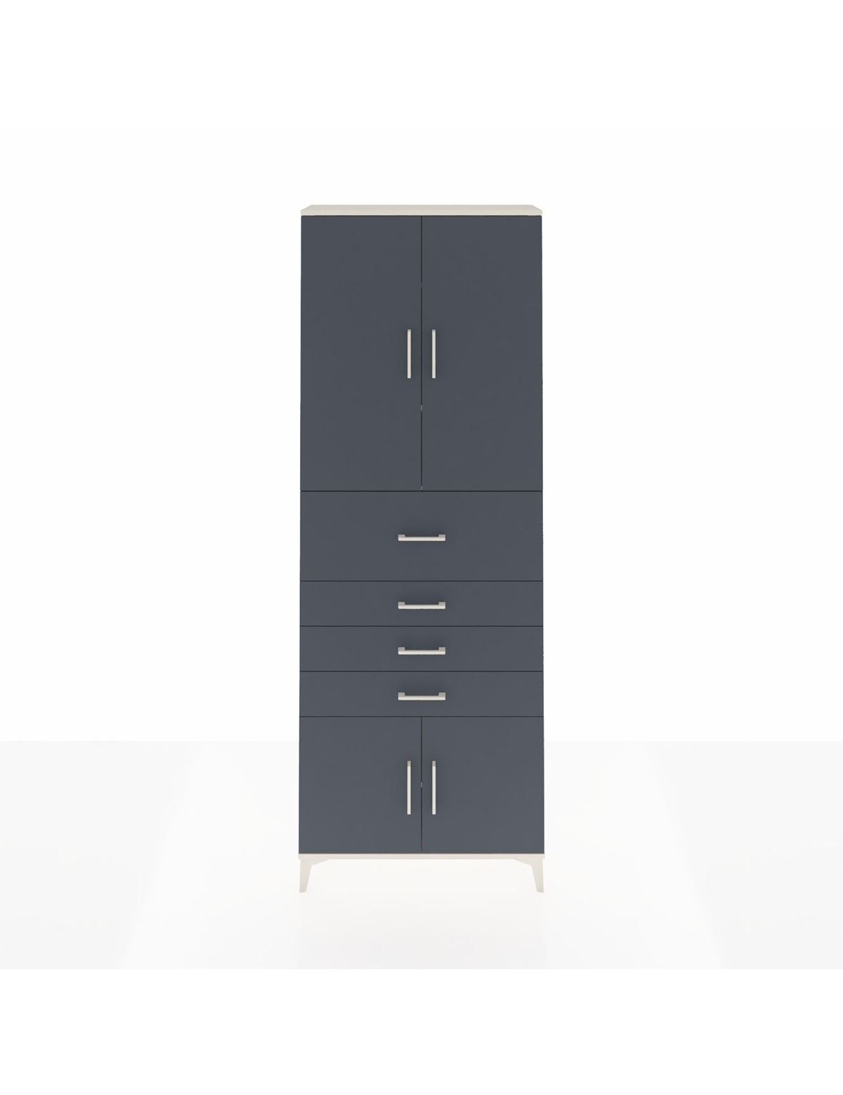 Arges Dolap 4 Raflı 4 Çekmeceli 4 Kapaklı 88x30x243 Aytaşı-Antrasit