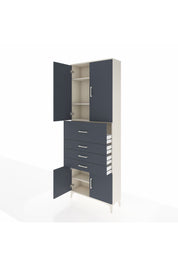 Arges Dolap 4 Raflı 4 Çekmeceli 4 Kapaklı 88x30x243 Aytaşı-Antrasit