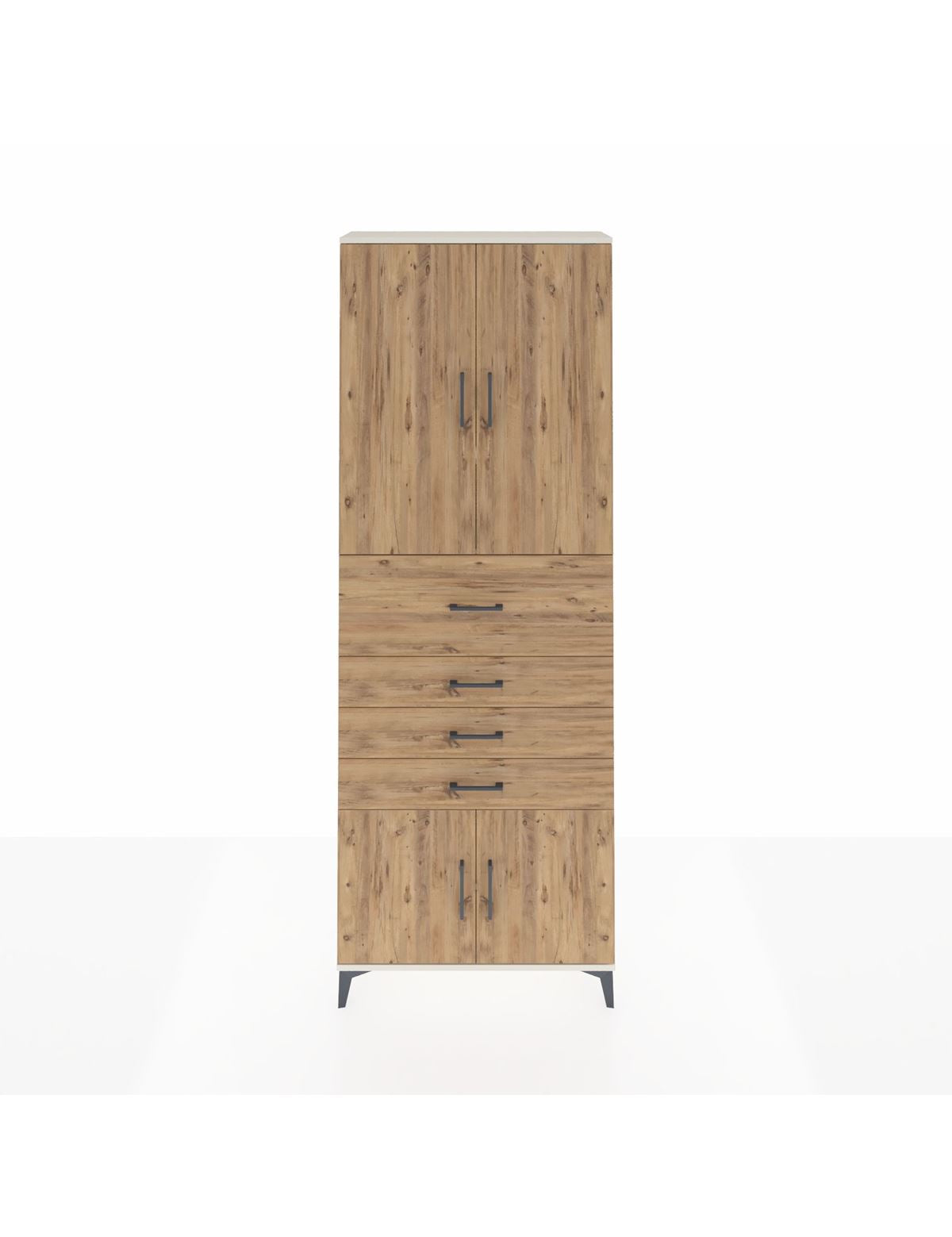 Arges Dolap 4 Raflı 4 Çekmeceli 4 Kapaklı 88x30x243 Aytaşı-Çam