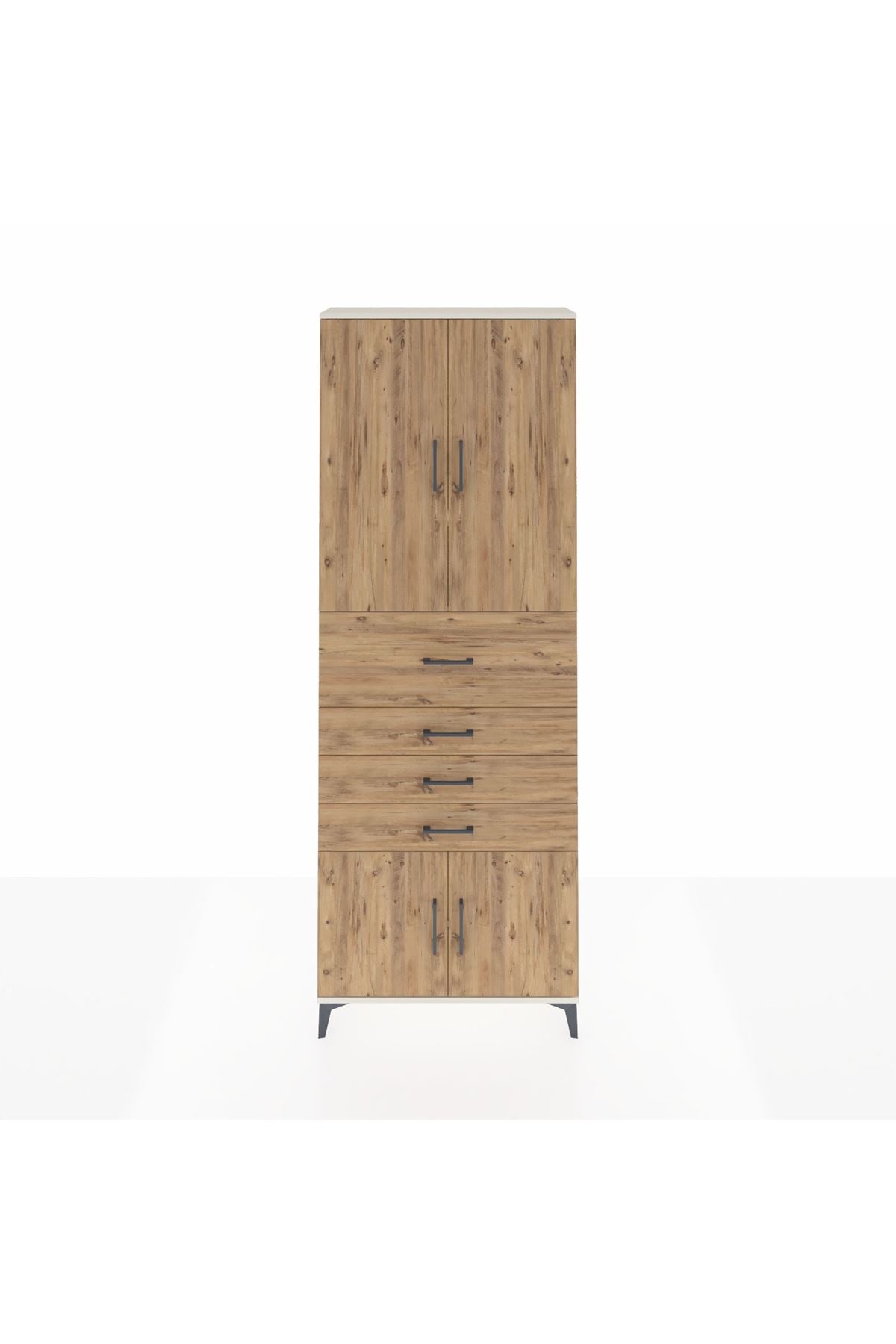 Arges Dolap 4 Raflı 4 Çekmeceli 4 Kapaklı 88x30x243 Aytaşı-Çam