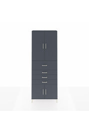 Arges Dolap 4 Raflı 4 Çekmeceli 4 Kapaklı 88x30x243 Antrasit-Antrasit