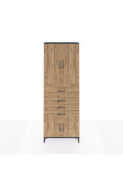 Arges Dolap 4 Raflı 4 Çekmeceli 4 Kapaklı 88x30x243 Antrasit-Çam