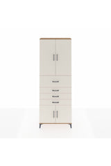 Arges Dolap 4 Raflı 4 Çekmeceli 4 Kapaklı 88x30x243