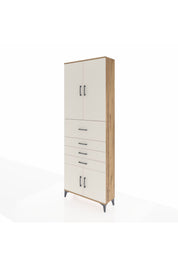 Arges Dolap 4 Raflı 4 Çekmeceli 4 Kapaklı 88x30x243 Çam-Aytaşı