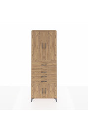 Arges Dolap 4 Raflı 4 Çekmeceli 4 Kapaklı 88x30x243 Çam-Çam