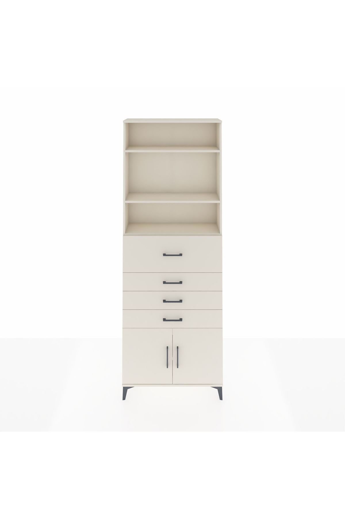 Arges Dolap 4 Raflı 4 Çekmeceli 2 Kapaklı 88x30x243 Aytaşı-Aytaşı