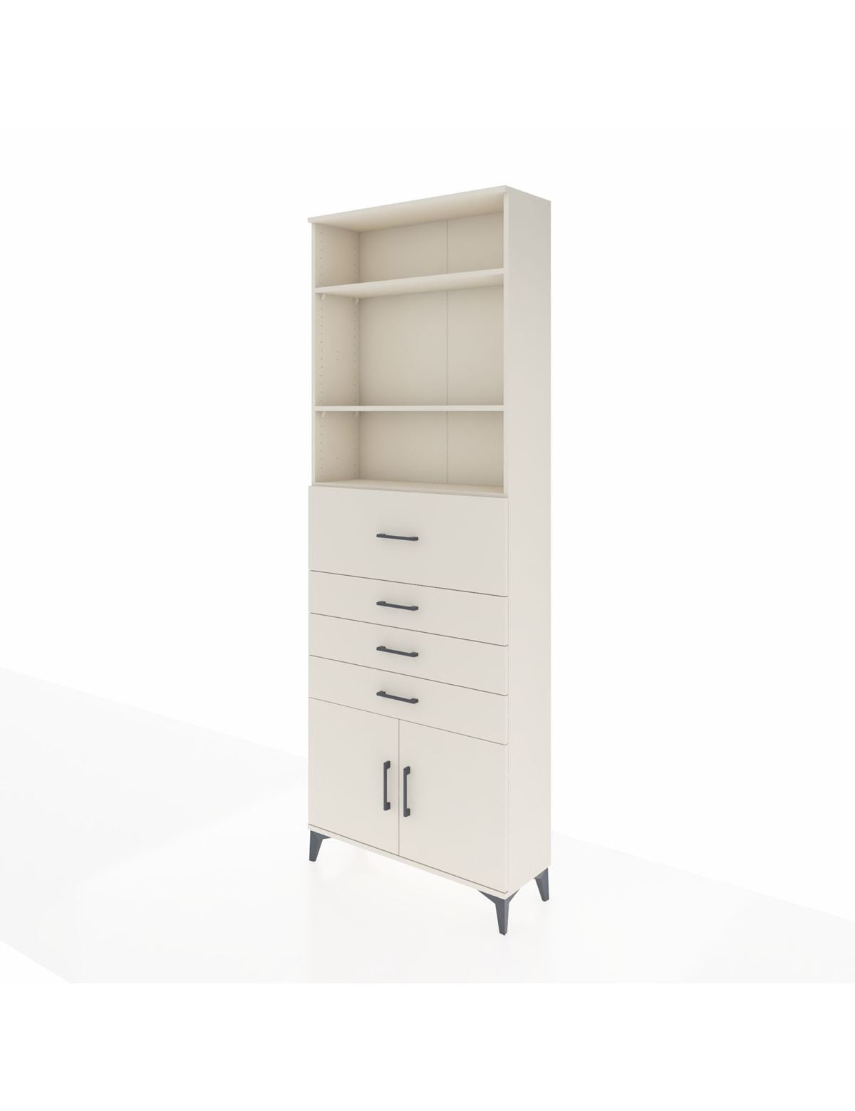 Arges Dolap 4 Raflı 4 Çekmeceli 2 Kapaklı 88x30x243 - S33M118V1A