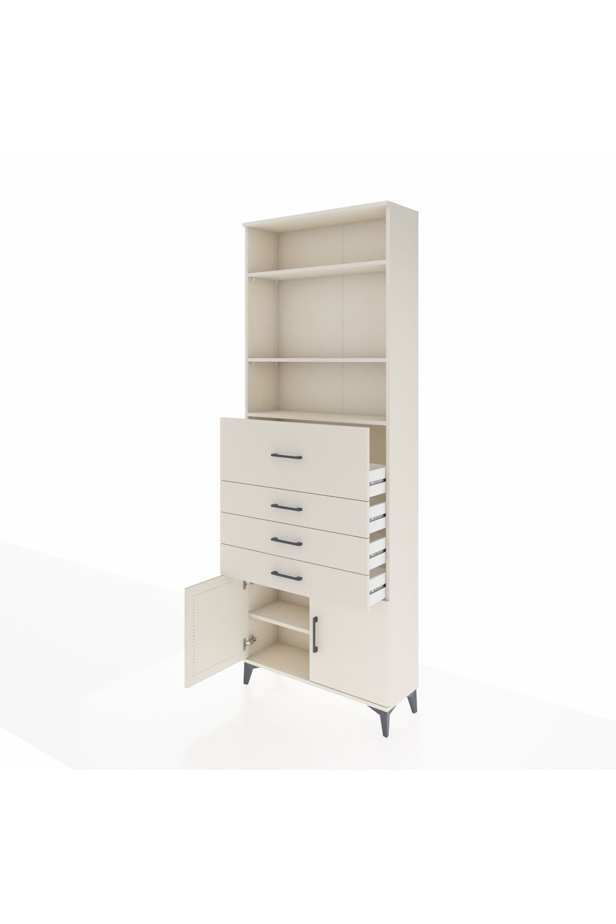 Arges Dolap 4 Raflı 4 Çekmeceli 2 Kapaklı 88x30x243 Aytaşı-Aytaşı