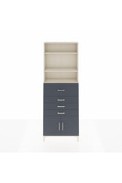 Arges Dolap 4 Raflı 4 Çekmeceli 2 Kapaklı 88x30x243 Aytaşı-Antrasit