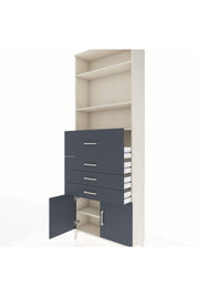 Arges Dolap 4 Raflı 4 Çekmeceli 2 Kapaklı 88x30x243 Aytaşı-Antrasit