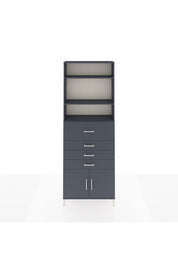 Arges Dolap 4 Raflı 4 Çekmeceli 2 Kapaklı 88x30x243 Antrasit-Antrasit