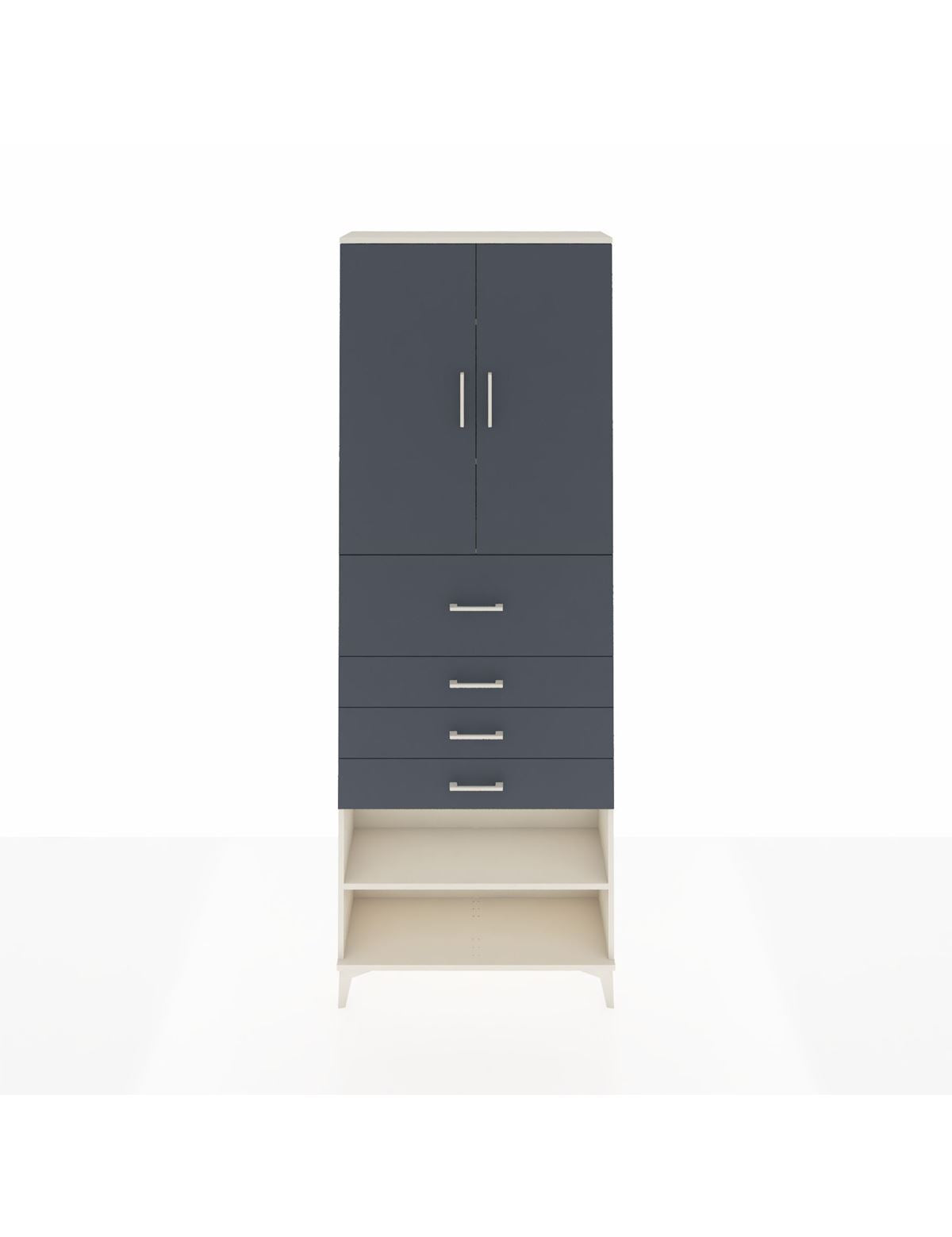 Arges Dolap 4 Raflı 4 Çekmeceli 2 Kapaklı 88x30x243 Aytaşı-Antrasit