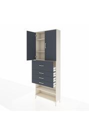 Arges Dolap 4 Raflı 4 Çekmeceli 2 Kapaklı 88x30x243 Aytaşı-Antrasit