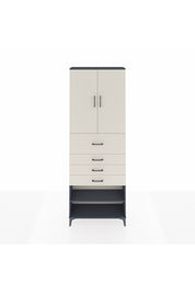 Arges Dolap 4 Raflı 4 Çekmeceli 2 Kapaklı 88x30x243 Antrasit-Aytaşı