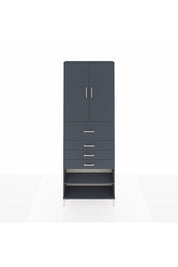 Arges Dolap 4 Raflı 4 Çekmeceli 2 Kapaklı 88x30x243 Antrasit-Antrasit