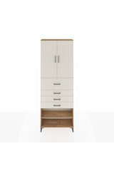 Arges Dolap 4 Raflı 4 Çekmeceli 2 Kapaklı 88x30x243