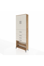 Arges Dolap 4 Raflı 4 Çekmeceli 2 Kapaklı 88x30x243 Çam-Aytaşı