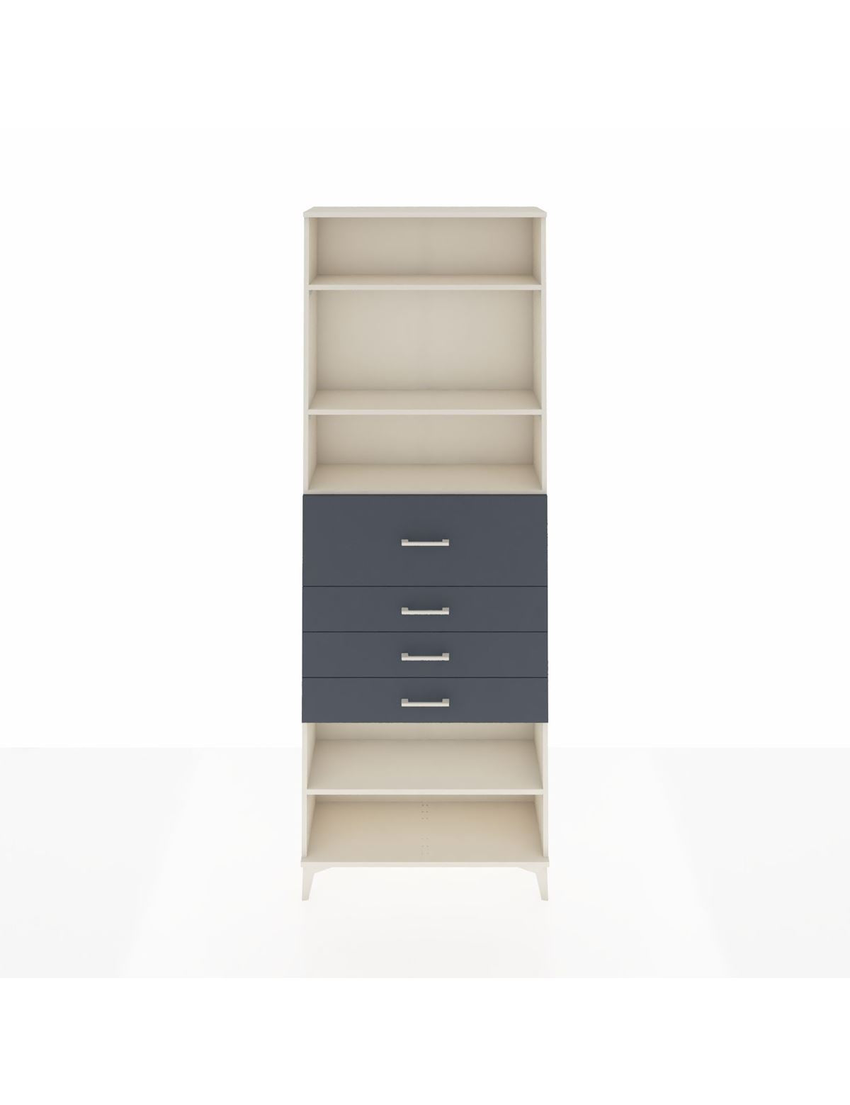 Arges Dolap 4 Raflı 4 Çekmeceli 88x30x243 Aytaşı-Antrasit