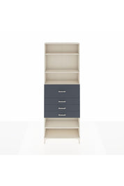 Arges Dolap 4 Raflı 4 Çekmeceli 88x30x243 Aytaşı-Antrasit