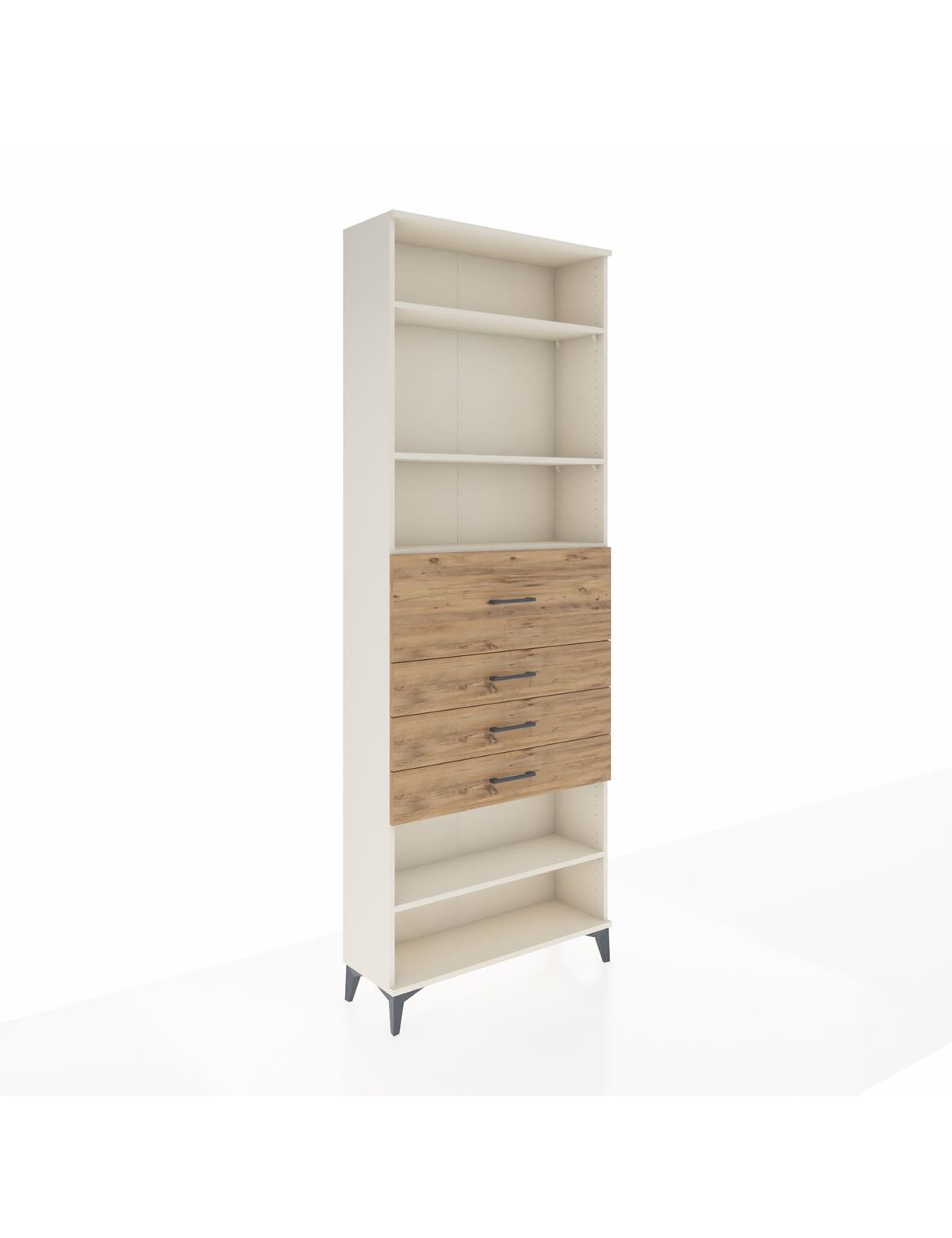 Arges Dolap 4 Raflı 4 Çekmeceli 88x30x243 Aytaşı-Çam