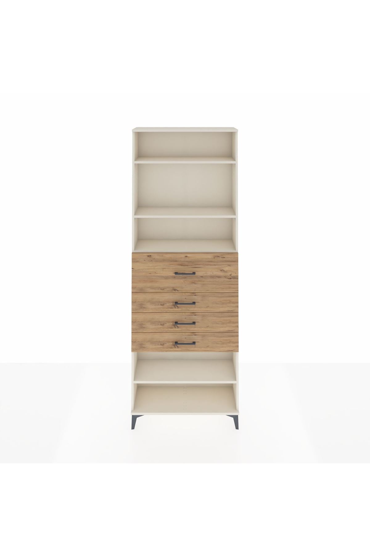 Arges Dolap 4 Raflı 4 Çekmeceli 88x30x243 Aytaşı-Çam