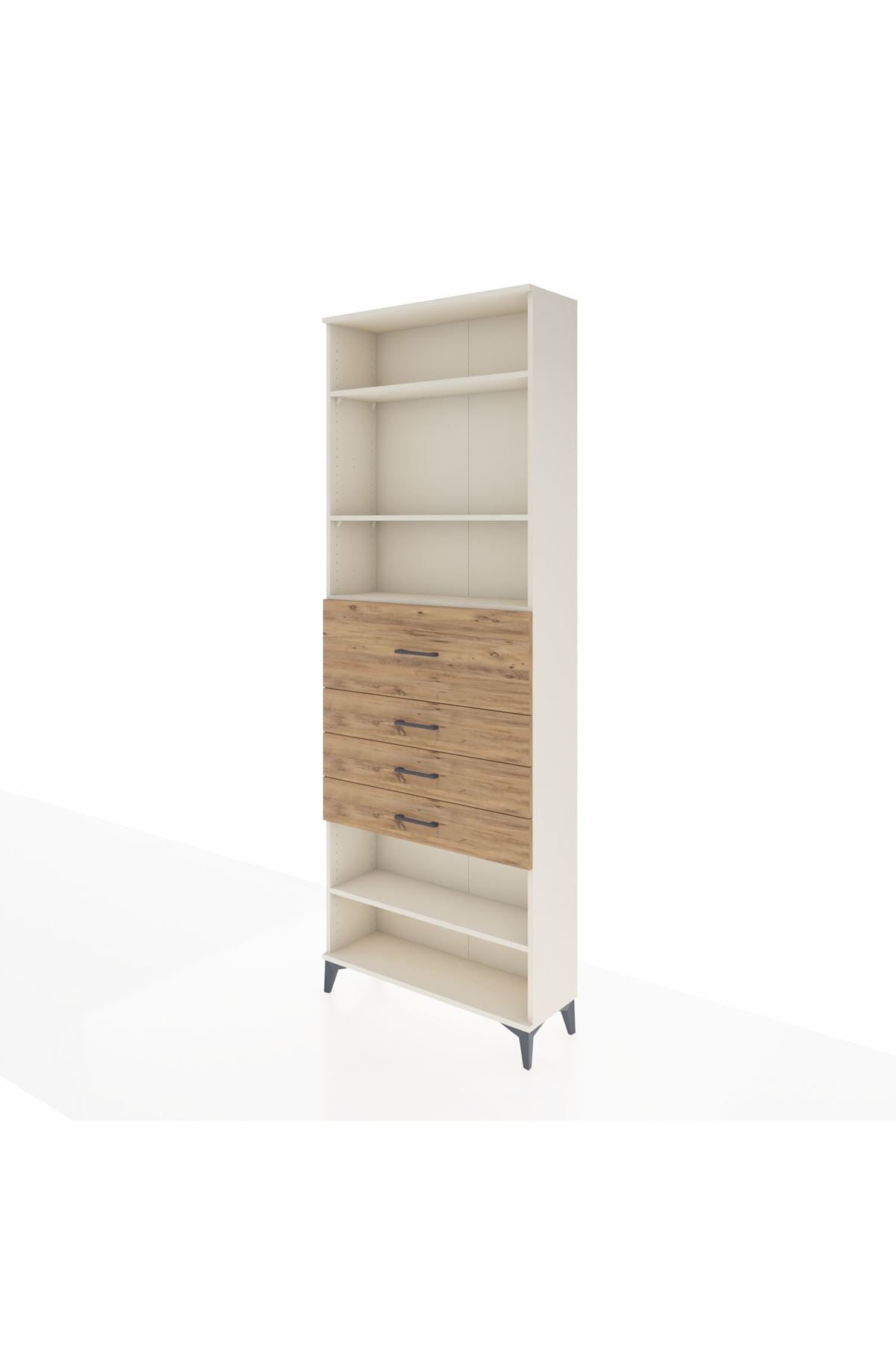 Arges Dolap 4 Raflı 4 Çekmeceli 88x30x243 Aytaşı-Çam