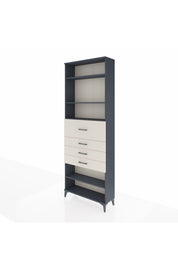 Arges Dolap 4 Raflı 4 Çekmeceli 88x30x243 Antrasit-Aytaşı