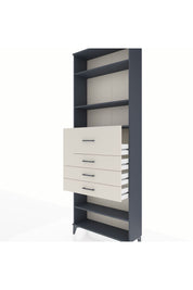 Arges Dolap 4 Raflı 4 Çekmeceli 88x30x243 Antrasit-Aytaşı