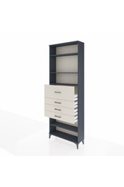 Arges Dolap 4 Raflı 4 Çekmeceli 88x30x243 Antrasit-Aytaşı