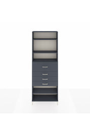 Arges Dolap 4 Raflı 4 Çekmeceli 88x30x243 Antrasit-Antrasit