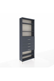 Arges Dolap 4 Raflı 4 Çekmeceli 88x30x243 Antrasit-Antrasit