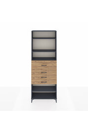 Arges Dolap 4 Raflı 4 Çekmeceli 88x30x243 Antrasit-Çam