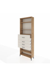 Arges Dolap 4 Raflı 4 Çekmeceli 88x30x243 Çam-Aytaşı