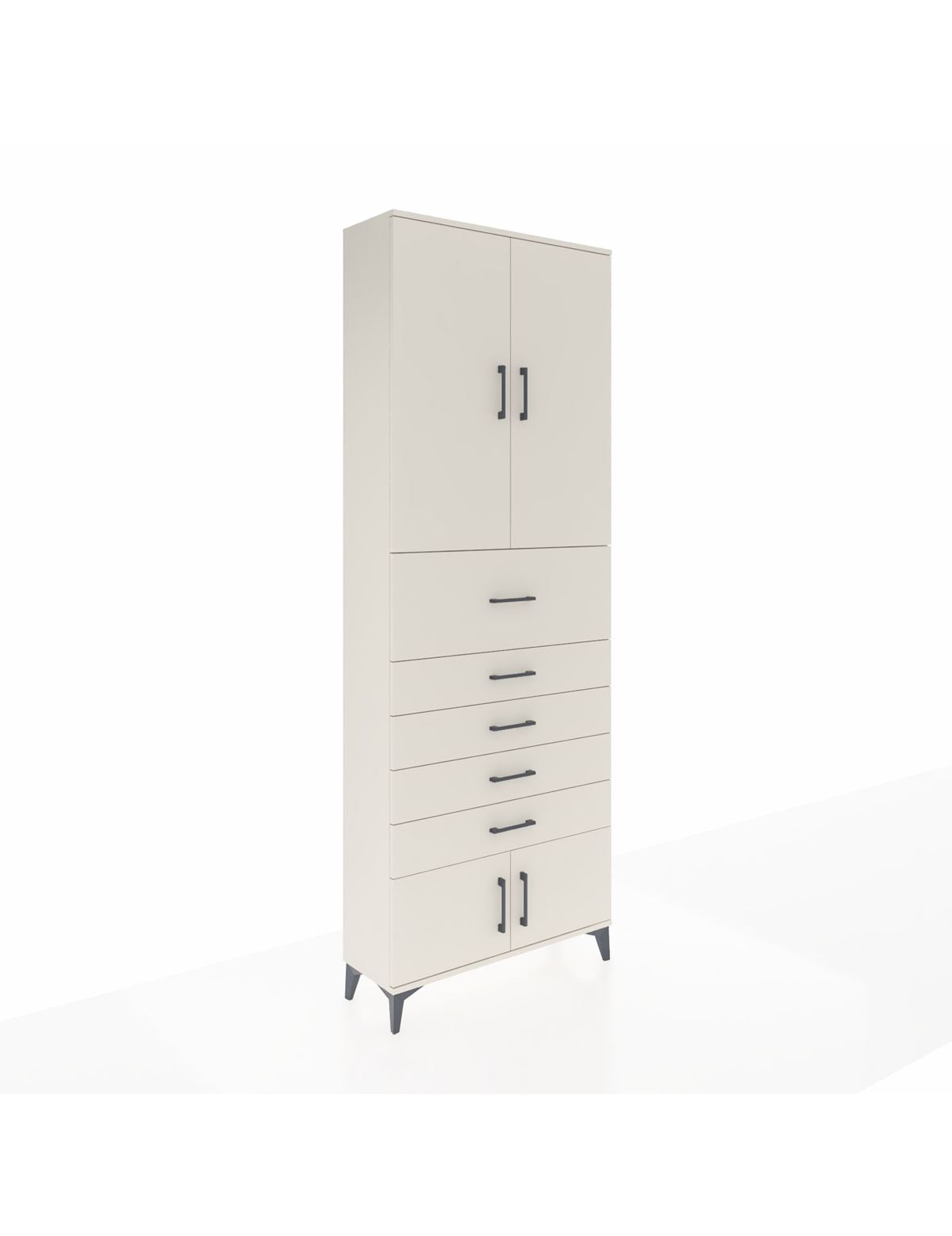 Arges Dolap 3 Raflı 5 Çekmeceli 4 Kapaklı 88x30x243 Aytaşı-Aytaşı