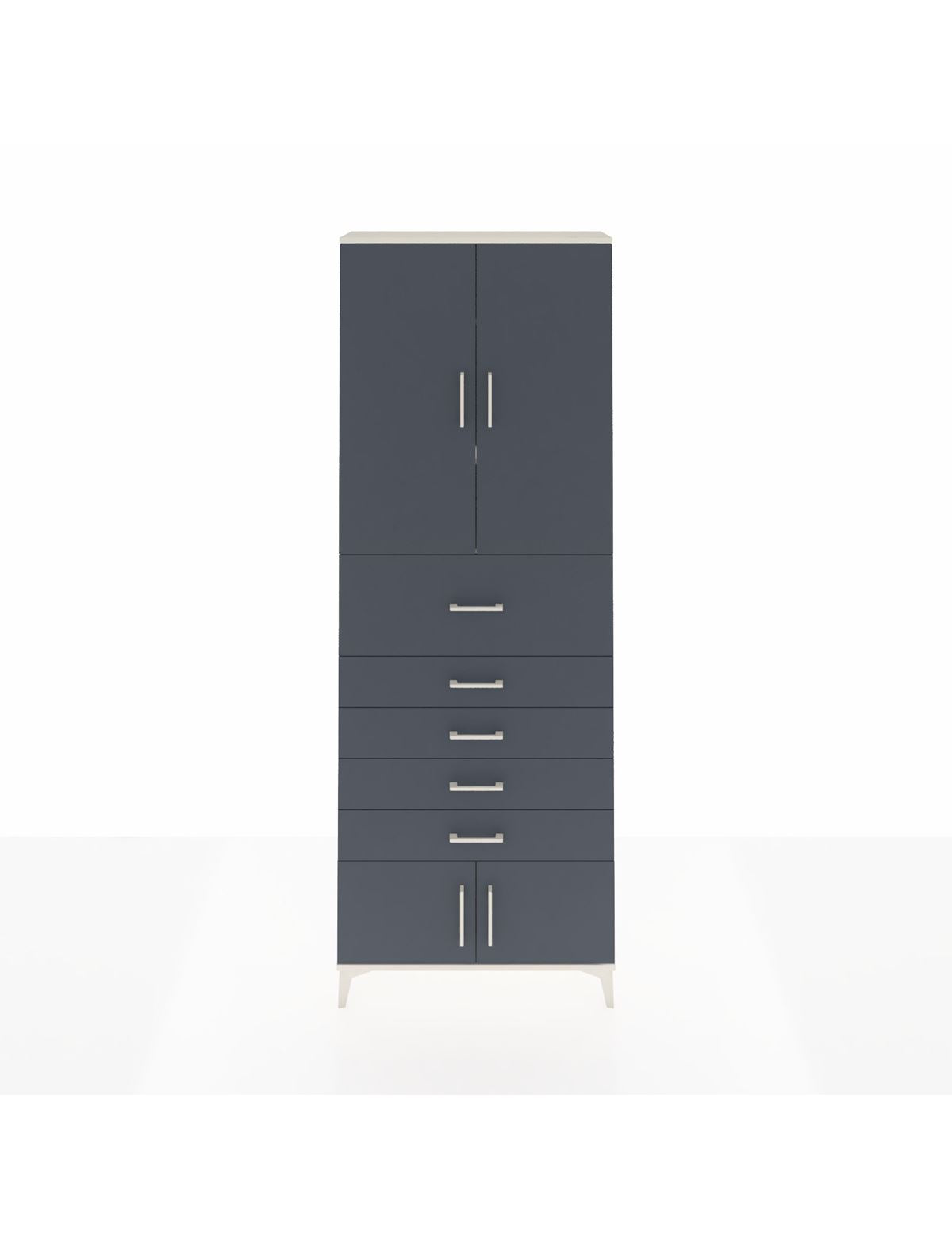 Arges Dolap 3 Raflı 5 Çekmeceli 4 Kapaklı 88x30x243 Aytaşı-Antrasit